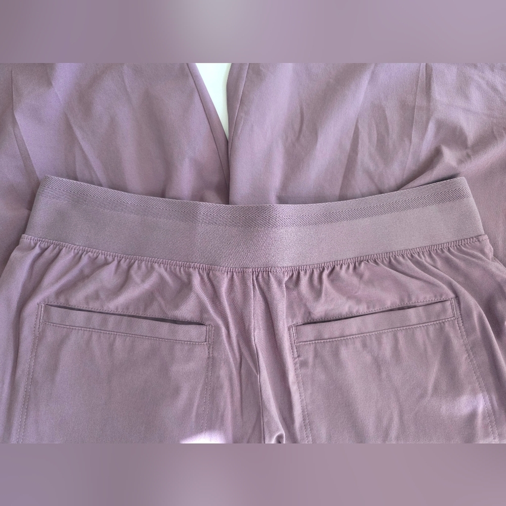 Athleta Brooklyn Heights High Rise Pleated Wide Leg Pants Mauve SZ 6 - Picture 7 of 11